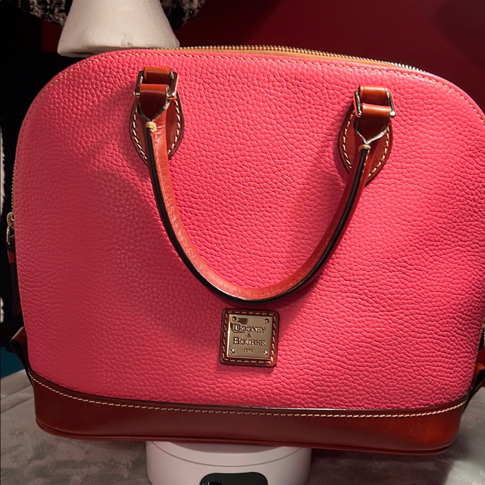 Dooney & Bourke Pink and Brown Satchel